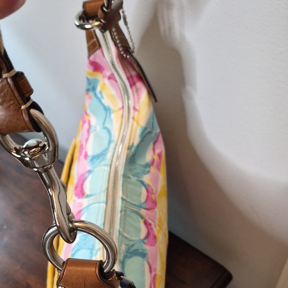 Coach Hamptons Watercolor Scribble Hobo Bag C0985-11754 EUC Purse Y2K 2009 - Picture 9 of 16